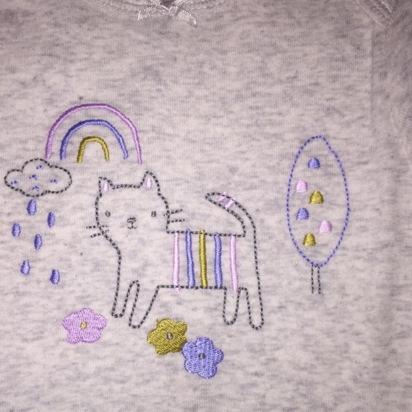 Child Of Mine Baby Girls 3 Pce Outfit Cat Motif Size 12M New - Picture 4 of 11